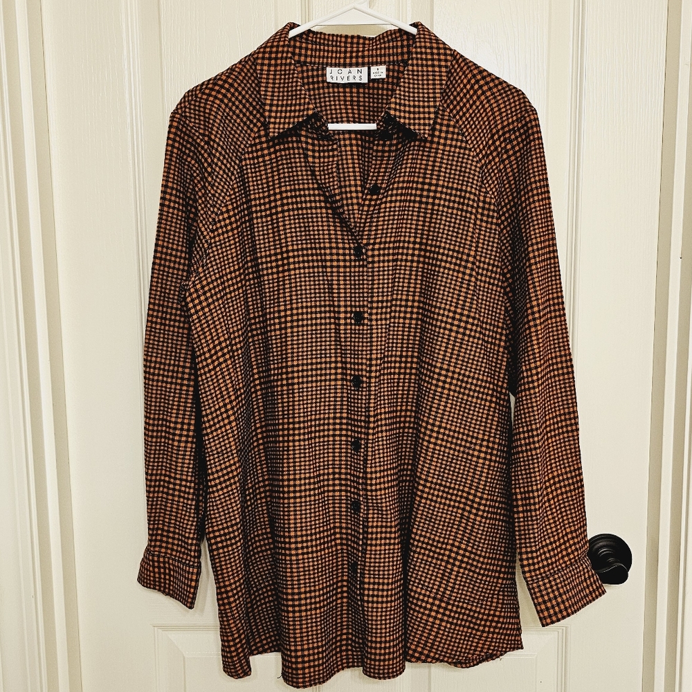 Joan Rivers Plaid Button Up Flannel- Small - Picture 5 of 5